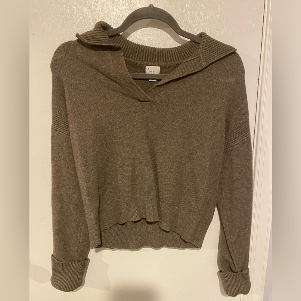 A New Day Collar Crop Sweater